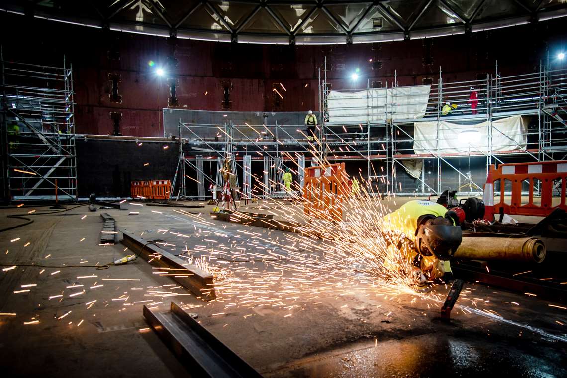 Inside the containment liner structures at Hinkley Point C nuclear plant in the UK