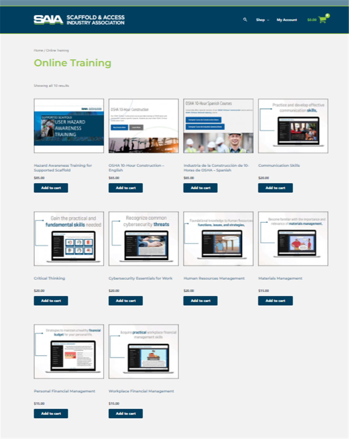 New online training now available from SAIA Scaffold & Access
