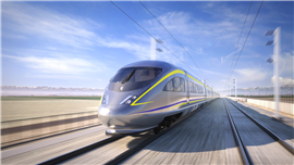 Render of high-speed train (Image courtesy California High-Speed Rail)