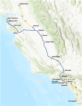 Map of CAHSR (Image: California High-Speed Rail Authority)
