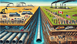Creative render of Keystone XL pipeline project (Image generated by AI)