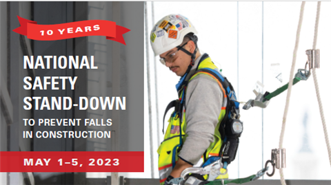 national safety stand down to prevent falls in construction, falls, construction, work at height, osha